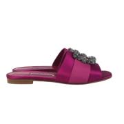 Pre-owned Fabric sandals Manolo Blahnik Pre-owned , Purple , Dames