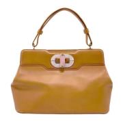 Pre-owned Leather handbags Bvlgari Vintage , Yellow , Dames