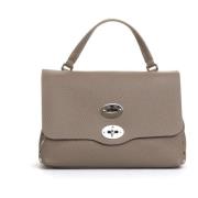 Beige Leren Handtas Elegantie Zanellato , Beige , Dames