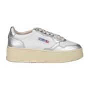 Platform Sneakers met Metallic Back Patch Autry , White , Dames