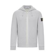 Grijze Hoodie met Rits Stone Island , Gray , Heren