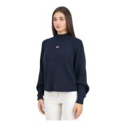 Blauwe Ballonmouw Trui Tommy Jeans , Blue , Dames