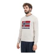 Beige Crewneck Sweater Silvretta Style Napapijri , Beige , Heren