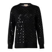 Zwarte Pailletten Pullover Trui Michael Kors , Black , Dames