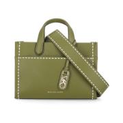 Groene Leren Handtas met Afneembare Band Michael Kors , Green , Dames