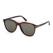 Stijlvolle zonnebril in donker Havana/groen Tom Ford , Brown , Unisex