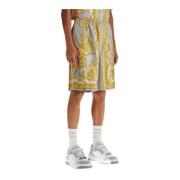 Zijden Bermuda shorts met 'Coupe des Dieux' print Versace , Multicolor...