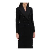 Double-Breasted kanten blazer met pieklapels Dolce & Gabbana , Black ,...