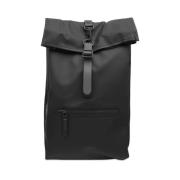 Waterdichte Rolltop Rugzak met Laptopvak Rains , Black , Dames