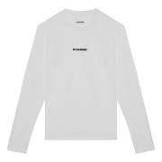 Lange mouwen ronde hals T-shirt Jil Sander , White , Heren