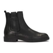 Leren pantoffels met versierde elastische inzet Kazar , Black , Heren