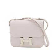 Pre-owned Leather shoulder-bags Hermès Vintage , White , Dames