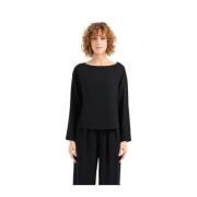 Cady blouse met knoopdetail Emporio Armani , Black , Dames