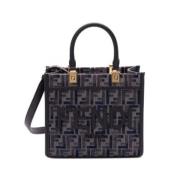 Blauwe Velvet Sunshine Stijlvolle Tas Fendi , Black , Dames