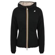 Omkeerbare Hooded Jas Zwart/Beige K-Way , Black , Dames