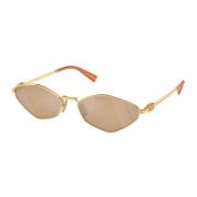 Geometrisch Gouden Zonnebril Miu Miu , Yellow , Dames