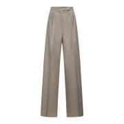 Beige Palazzo Wollen Broek Max Mara , Beige , Dames