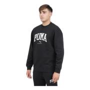 Klassieke Crewneck Sweater Squad Zwart Puma , Black , Heren