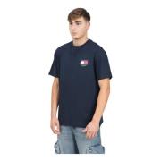 Blauw T-shirt met korte mouwen en logo Tommy Jeans , Blue , Heren