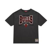 Chicago Bulls Logo Boyfriend Tee Mitchell & Ness , Gray , Dames