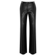 Imitatie leren wijde pijp broek Patrizia Pepe , Black , Dames