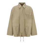 Beige Versterkte Katoenen Jas Acne Studios , Beige , Heren