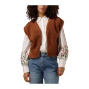 Sophie Dames Camel Blazer Vest Ydence , Brown , Dames