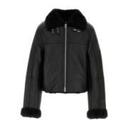 Shearling Biker Jacket Entire Studios , Black , Heren