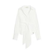 Lange mouwen knoopshirt met ceintuur Max Mara Weekend , White , Dames