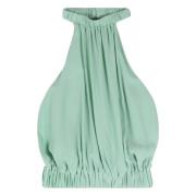 Zijden blend tanktop met elastische randen Federica Tosi , Green , Dam...