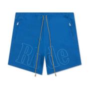 Blauwe Sport Logo Zwemshorts Rhude , Blue , Heren