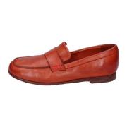 Vintage Leder Loafers Moma , Orange , Dames