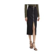 Zwarte Midi Rok Elegant Glamour Liu Jo , Black , Dames