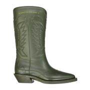 Kniehoge Laarzen met Logodetail Dior , Green , Dames