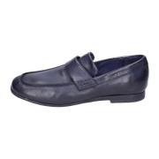 Vintage Leren Loafers voor Mannen Moma , Blue , Heren