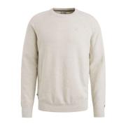 Heather Plated Crewneck Katoenmix Cast Iron , Beige , Heren