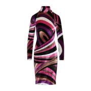 Fuchsia Bruin Elegant Jurk Emilio Pucci , Multicolor , Dames