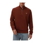 Half Zip Sweatshirt Heren Sweaters Fred Perry , Brown , Heren