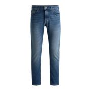 Slim Fit Mid-Washed Jeans Hugo Boss , Blue , Heren