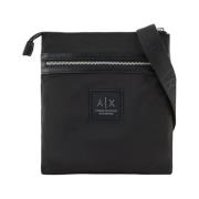 Zwarte Nylon Crossbody Schoudertas Armani Exchange , Black , Heren