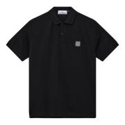 Zwart Poloshirt Klassieke Stijl Stone Island , Black , Heren