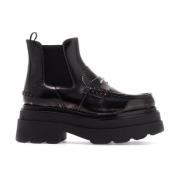 Enkellaarzen van glanzend leer met plateau Alexander Wang , Black , Da...