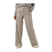 Wijde Pijp Elegante Crème Pantalon Selected Femme , Beige , Dames