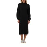 Elegante Zwarte Midi Jurk Drykorn , Black , Dames