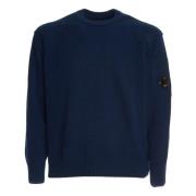 Blauwe Crew Neck Gebreid Aw24 C.p. Company , Blue , Heren