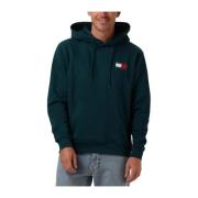 Groene Flag Hoodie Tommy Jeans , Green , Heren