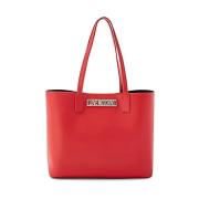 Stijlvolle Leren Tas Love Moschino , Red , Dames