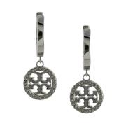 Pave Huggie Hoop Oorbel Accessoires Tory Burch , Gray , Dames