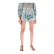 Paisley Linnen Shorts met Raffia Riem Zimmermann , Multicolor , Dames