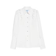 Katoenen twill overhemd Max Mara Weekend , White , Dames